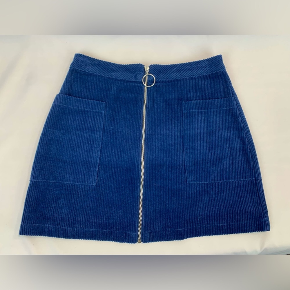 Beautiful Blue Rain Skirt Size:S w/ Velvet Like Texture